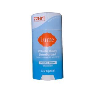 Lume INVISIBLE CREAM 2.2oz UNSCENTED Whole Body Deodorant 72 HR Odor Control